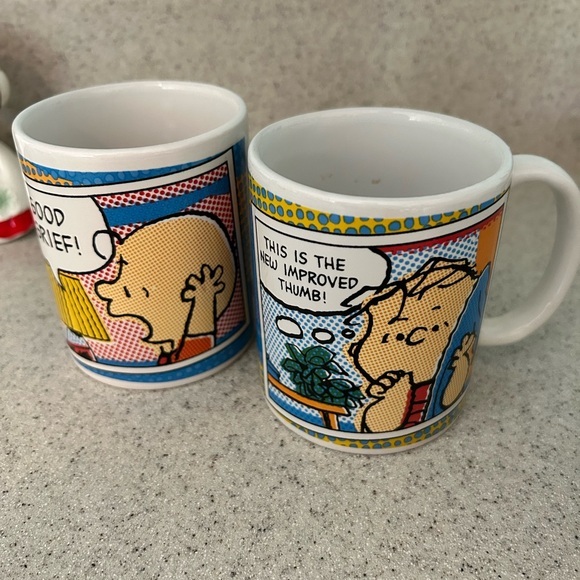 Gibson Peanuts Set Of Two Coffee / Tea Mugs Linus And Charlie Brown - Picture 1 of 9